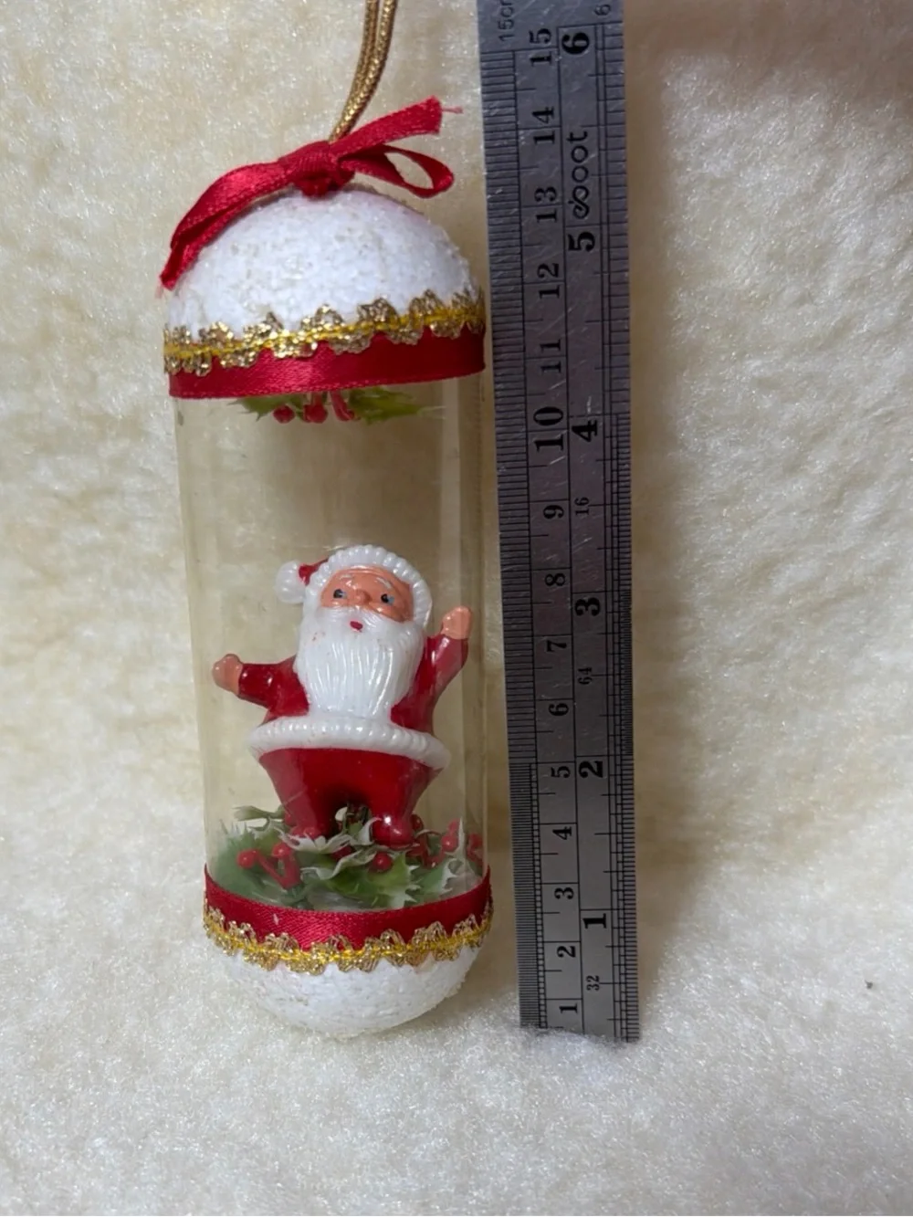 Vintage Diorama Festive Red Santa Capsule Ornament - Holiday Home Decor